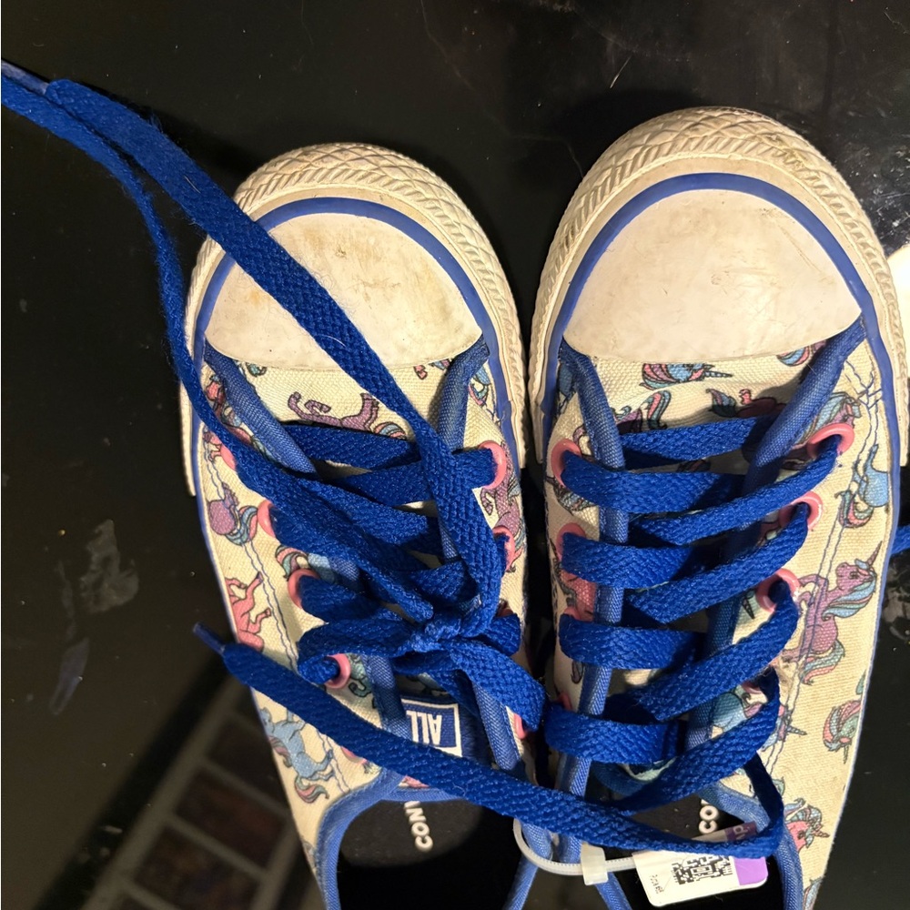 Converse Kids' Sneakers with Unicorn Design - Blue and Cream